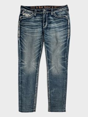 Rock Revival Rosalie Easy Skinny Jeans Y2K Western Embroidered Stretch Denim
